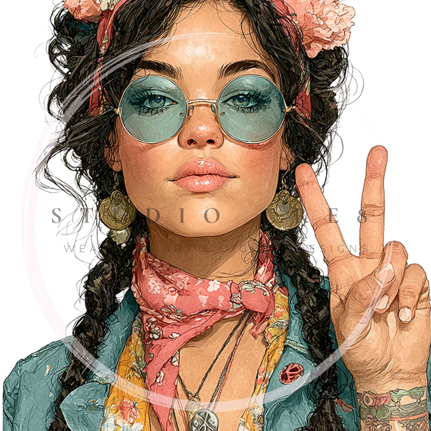 Bohemian Girl Clipart Bundle