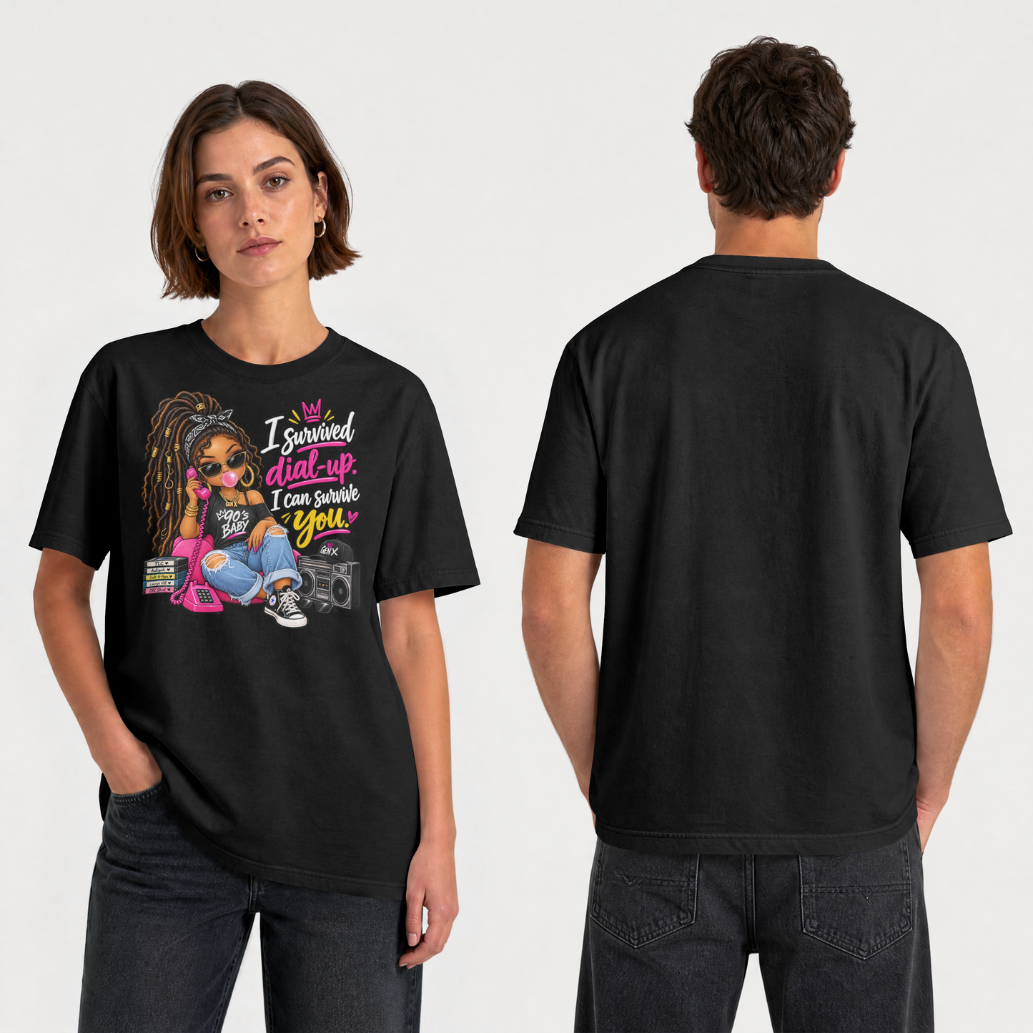 I Survived Dial-Up Gen X Graphic Tee