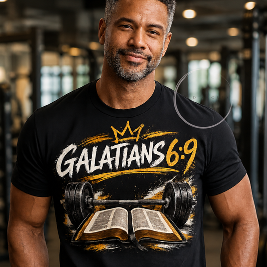 Galatians 6:9 Christian Gym T-Shirt | Faith & Fitness Graphic Tee