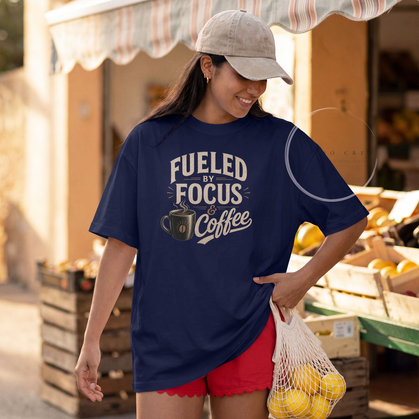 Fueled by Focus & Coffee Graphic T-Shirt | Coffee Lover Productivity Tee