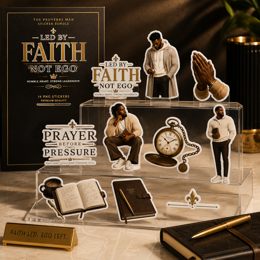 Sticker Mockup showing African American Males, Accessories  etc