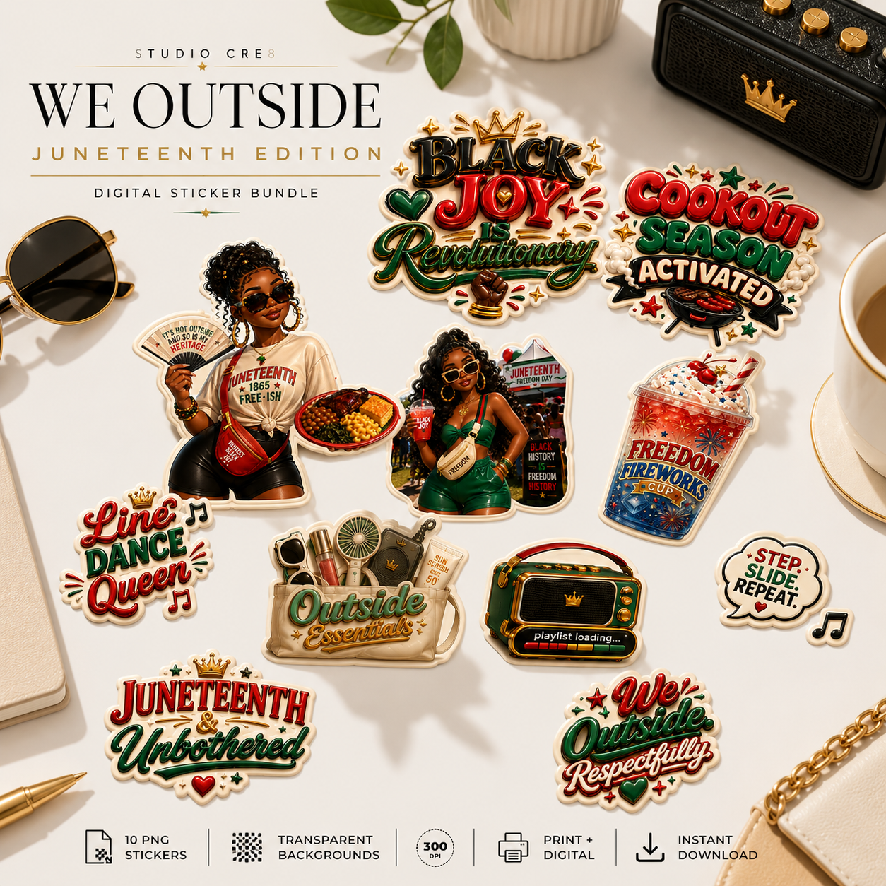 We Outside (Juneteenth Edition) Sticker Bundle