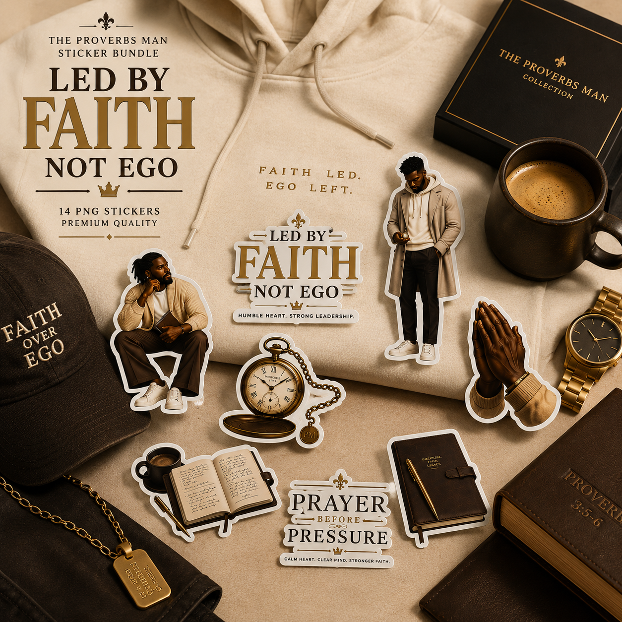 Led By Faith Not Ego sticker and other arican american male stickers
