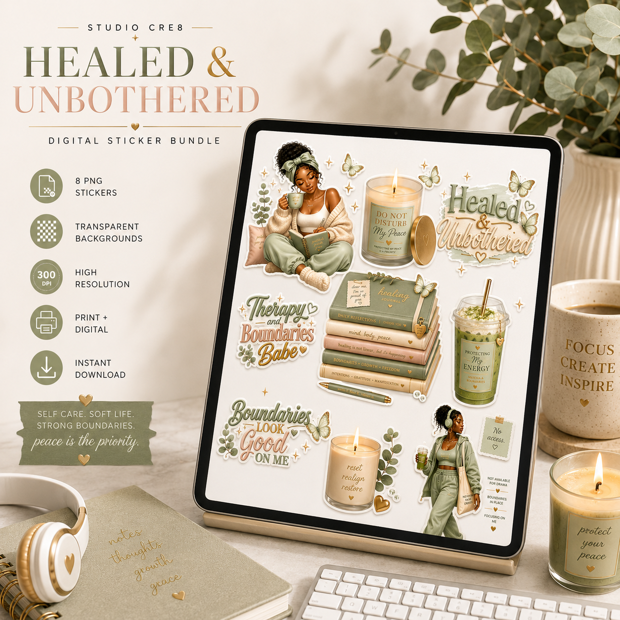Healed and Unbothered Sticker Bundle