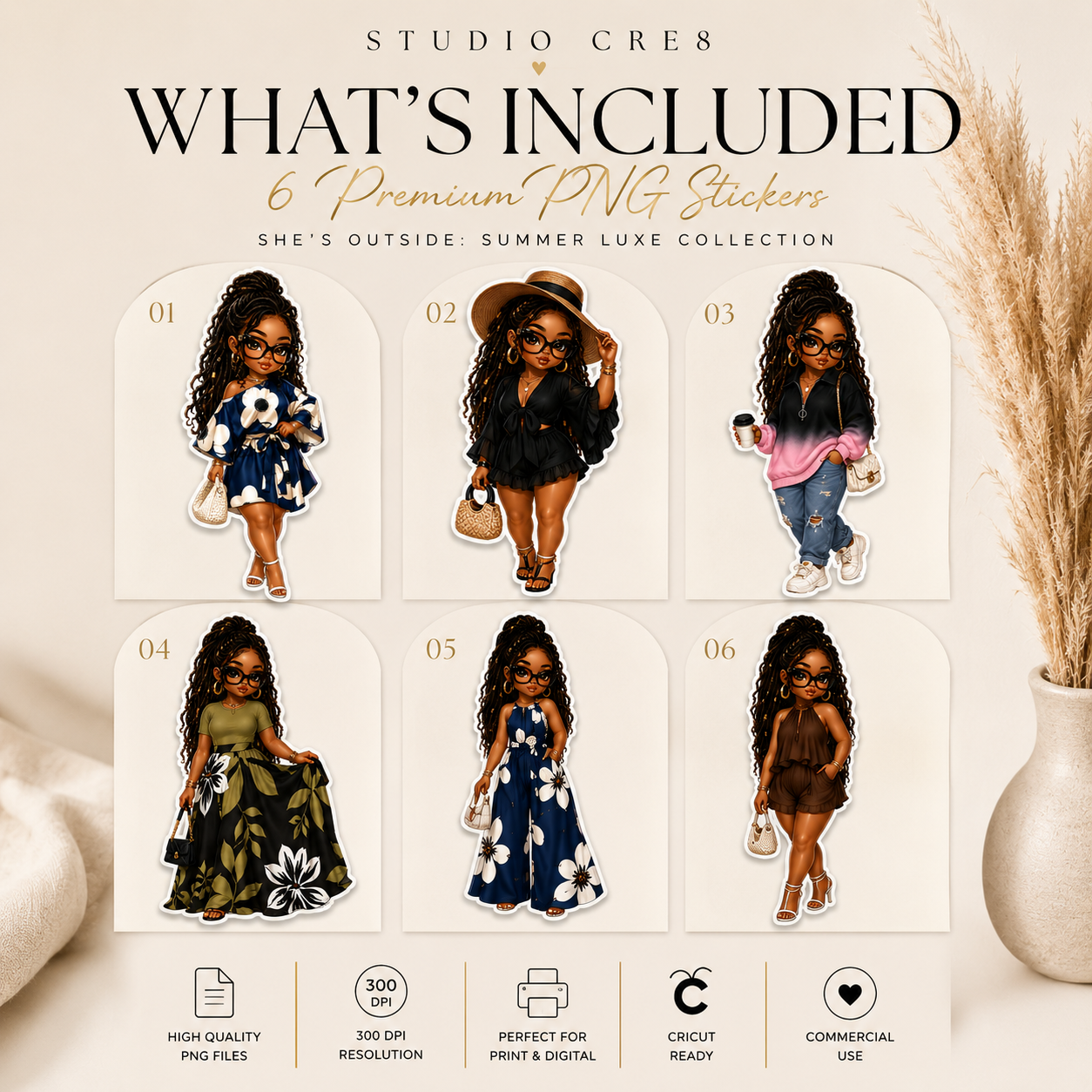 She's Outside Summer Luxe Sticker Bundle