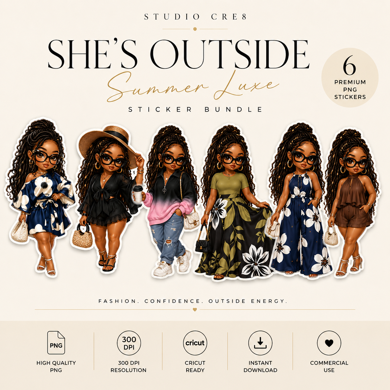She's Outside Summer Luxe Sticker Bundle