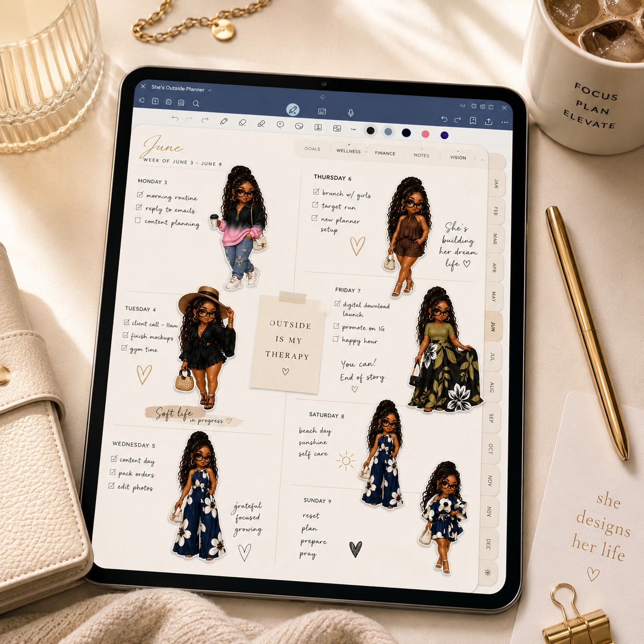 She's Outside Summer Luxe Sticker Bundle